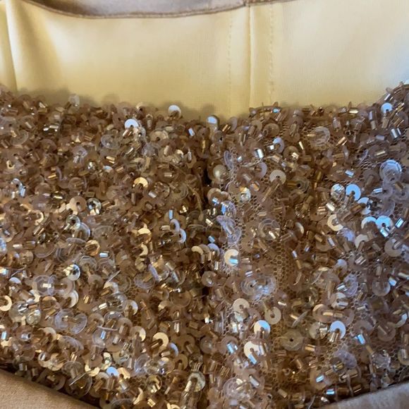 Theia Couture Assymmetrical Beades Strapples Dress - Picture 9 of 11